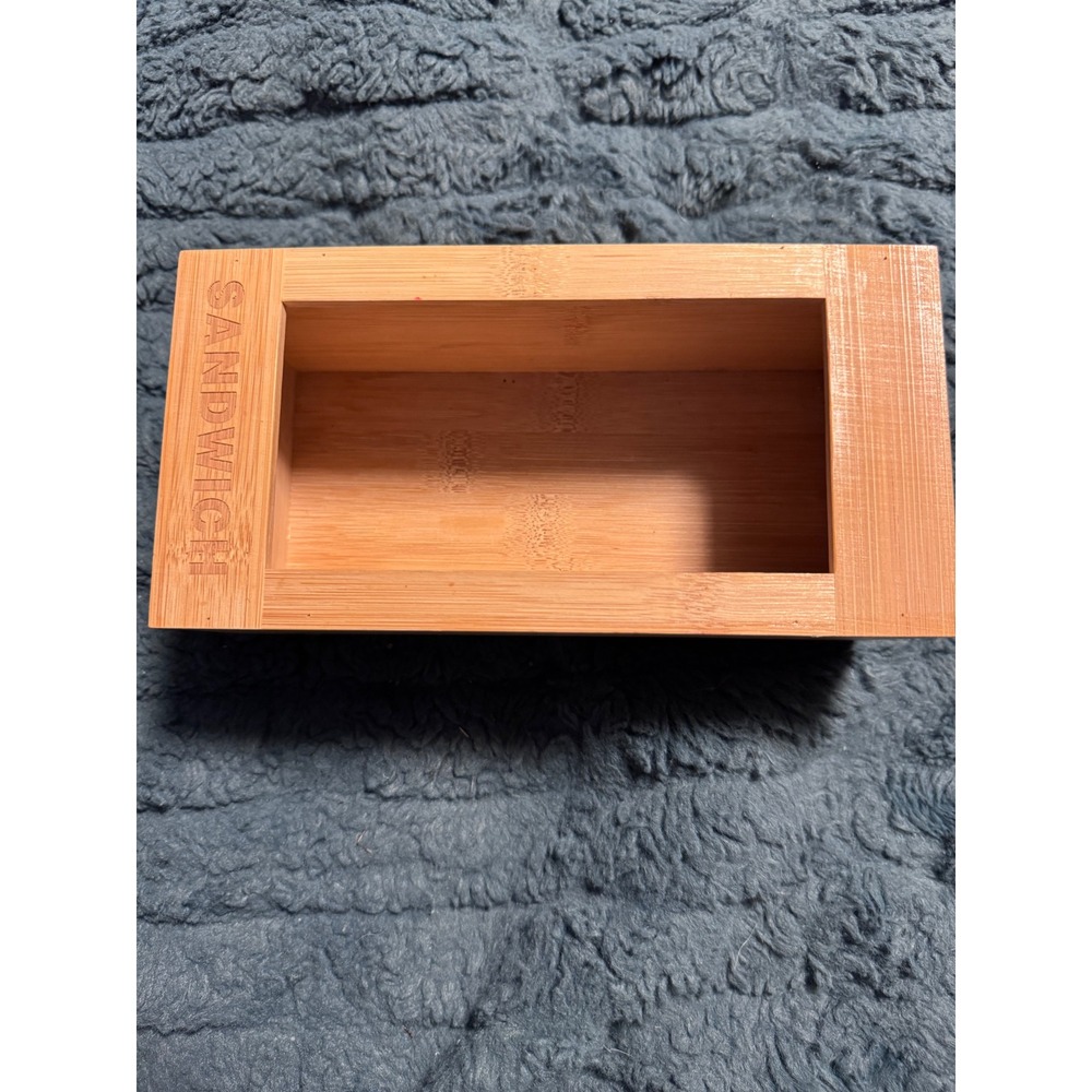 Natural Bamboo Sandwich Box Rectangular Wooden Food Storage Container